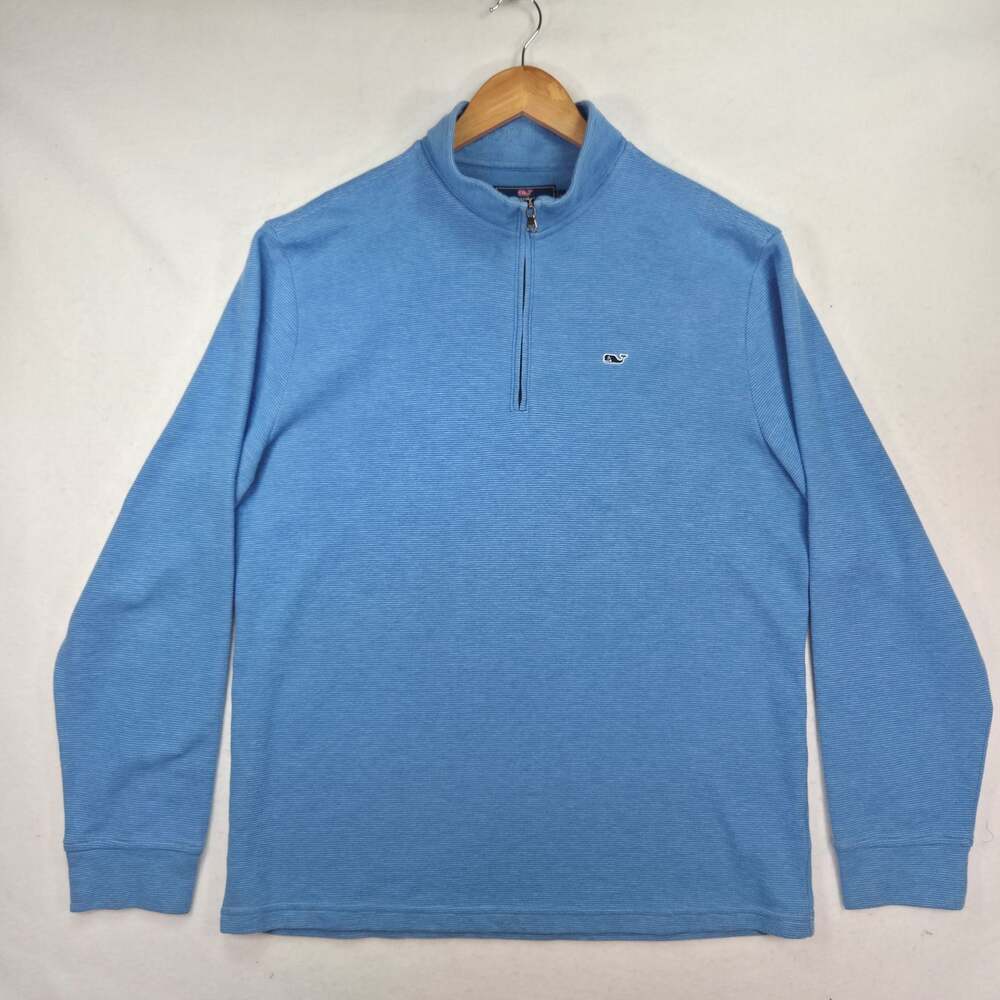 Vineyard Vines Men's Saltwater Quarter-Zip Pullover Sweater Blue